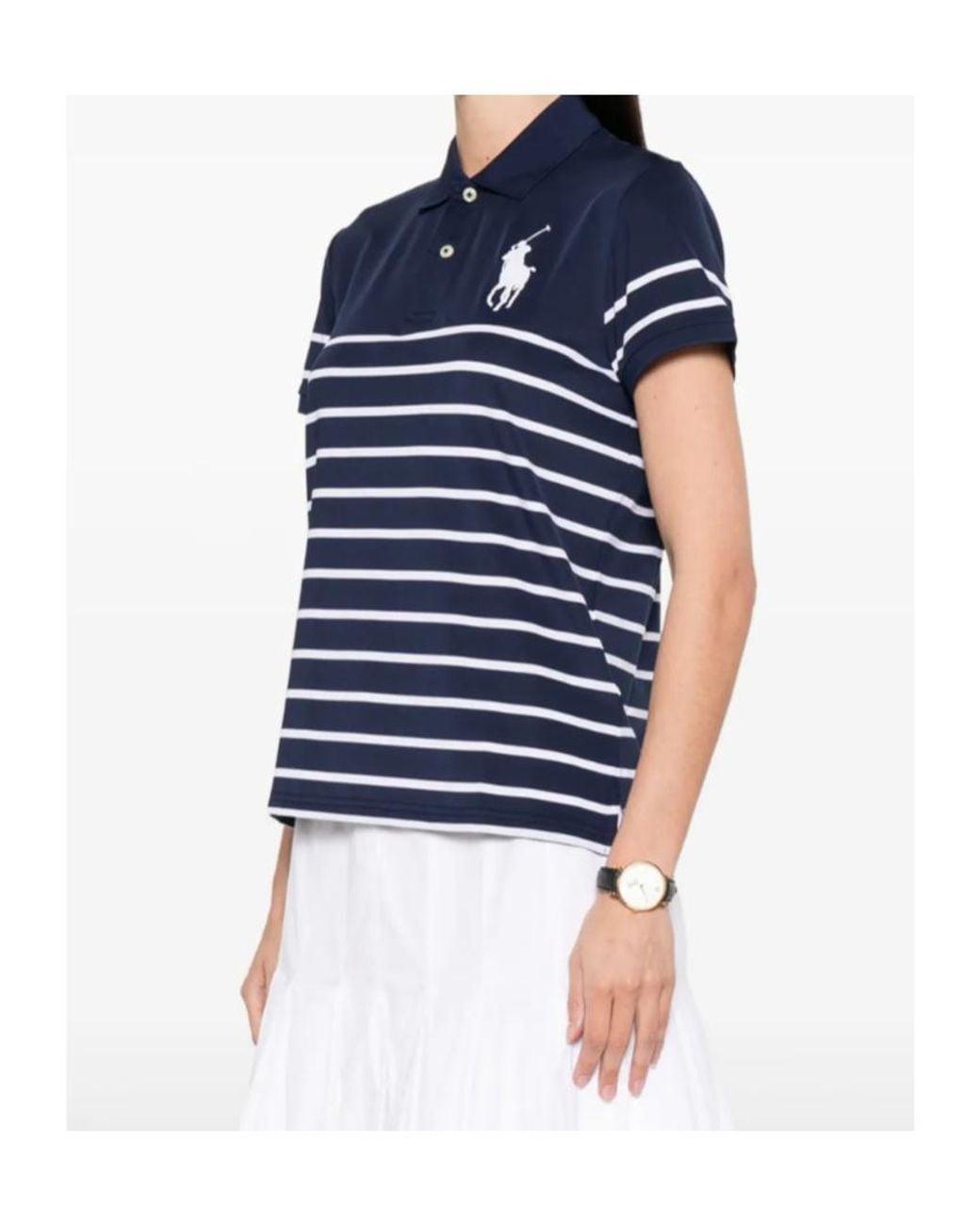 Polo Ralph Lauren Blue Polo Pony Embroidered Striped Polo Shirt