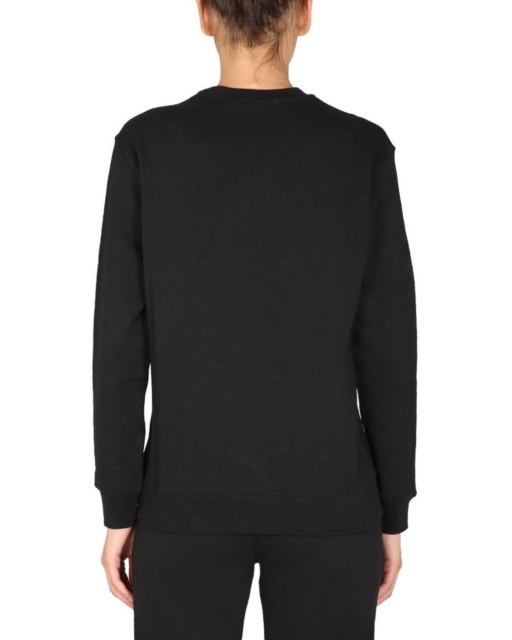 MSGM Black Logo-Print Crew Neck Sweatshirt