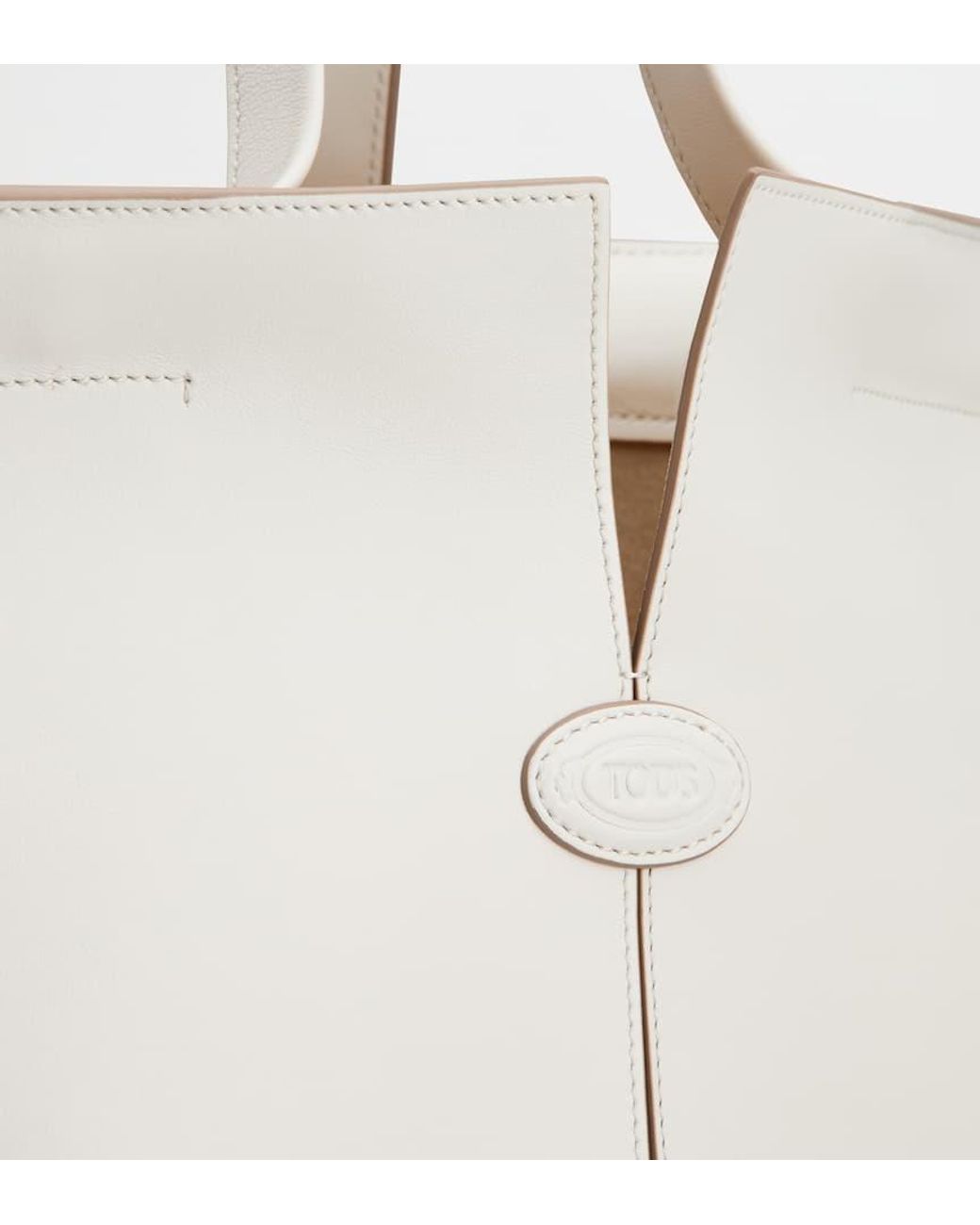 Tod's White Di Bag Folio Small Top Handle Bag