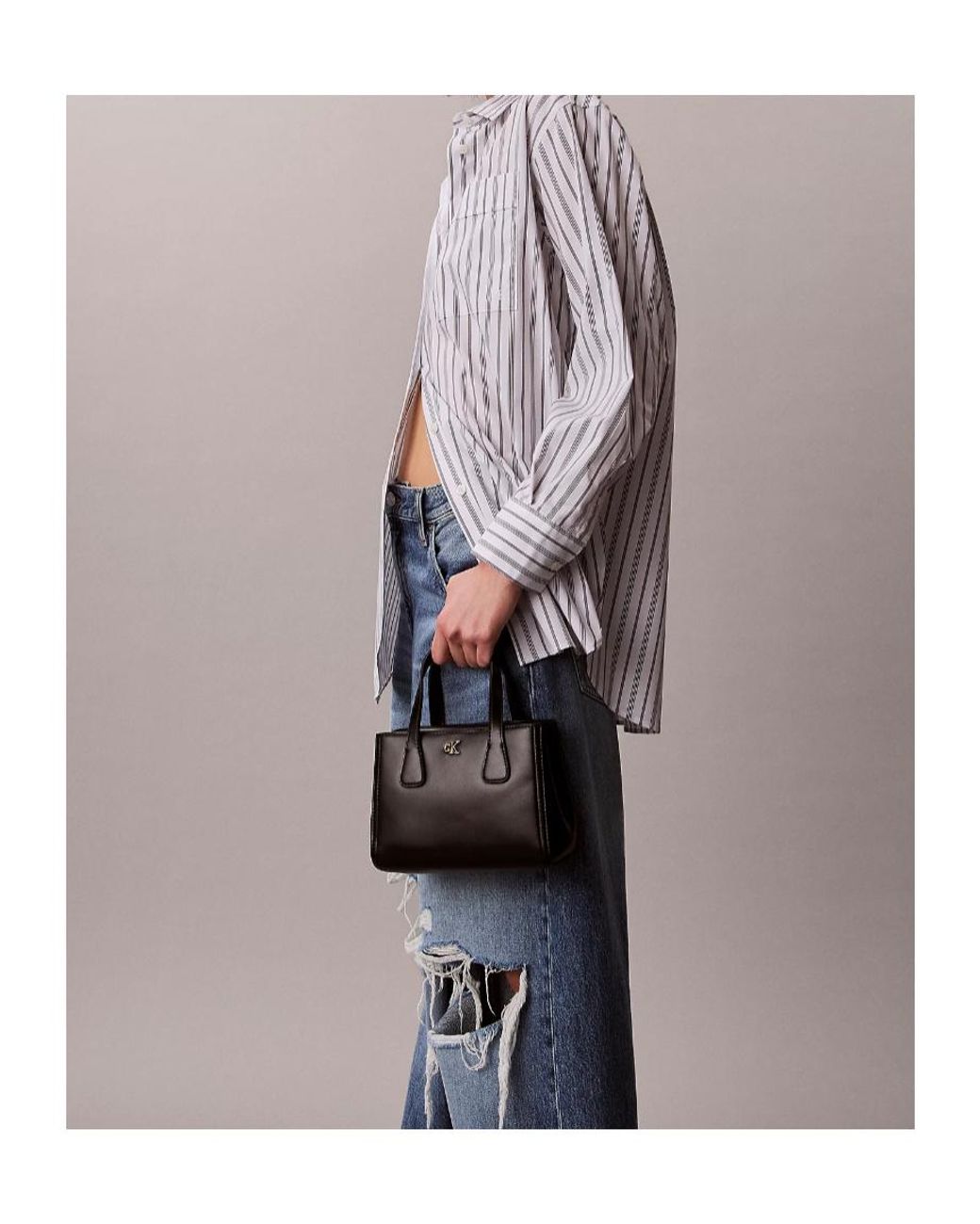 Calvin Klein Black Logo Tote Bag