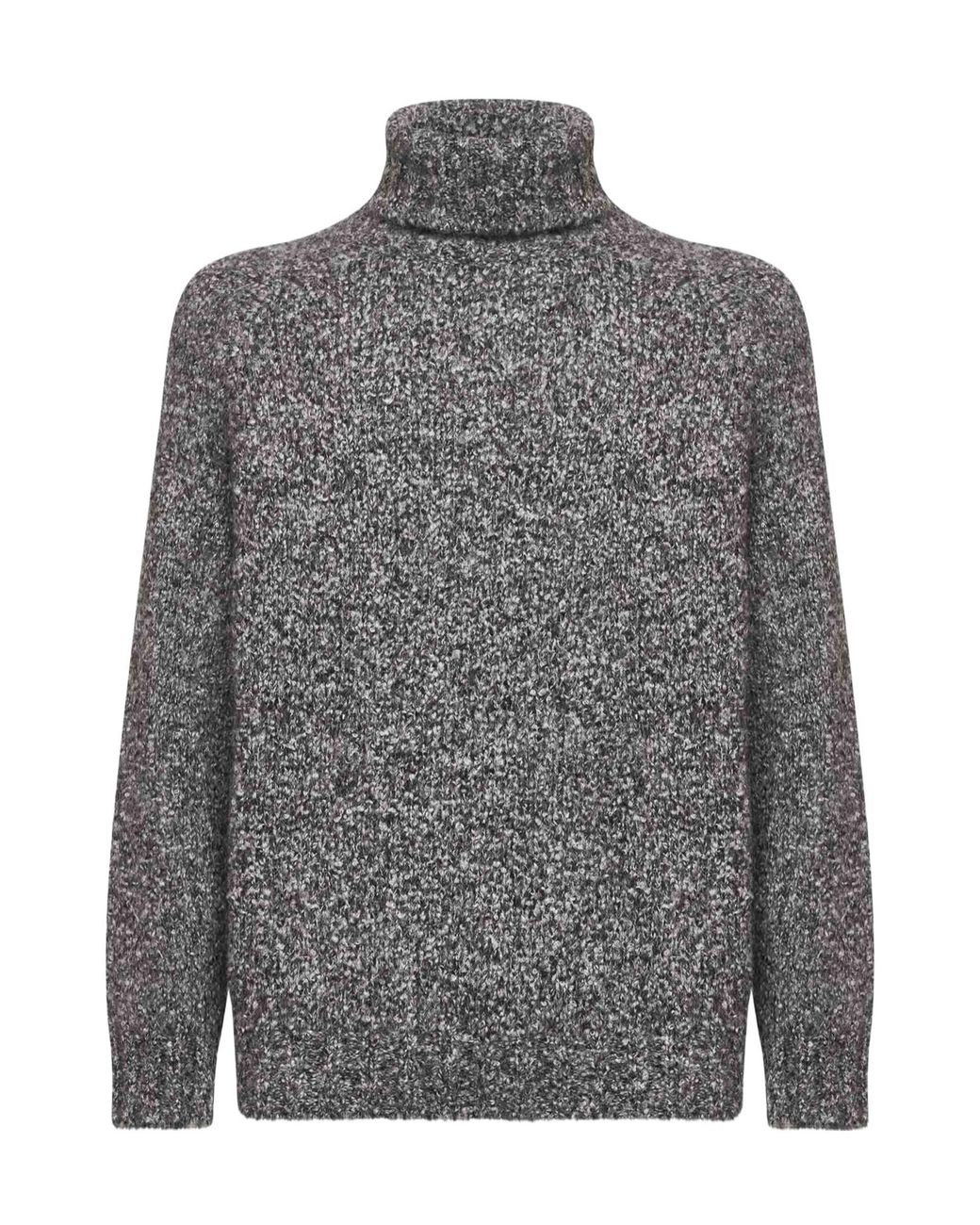 Brunello Cucinelli Gray Roll Neck Long-Sleeved Jumper for men