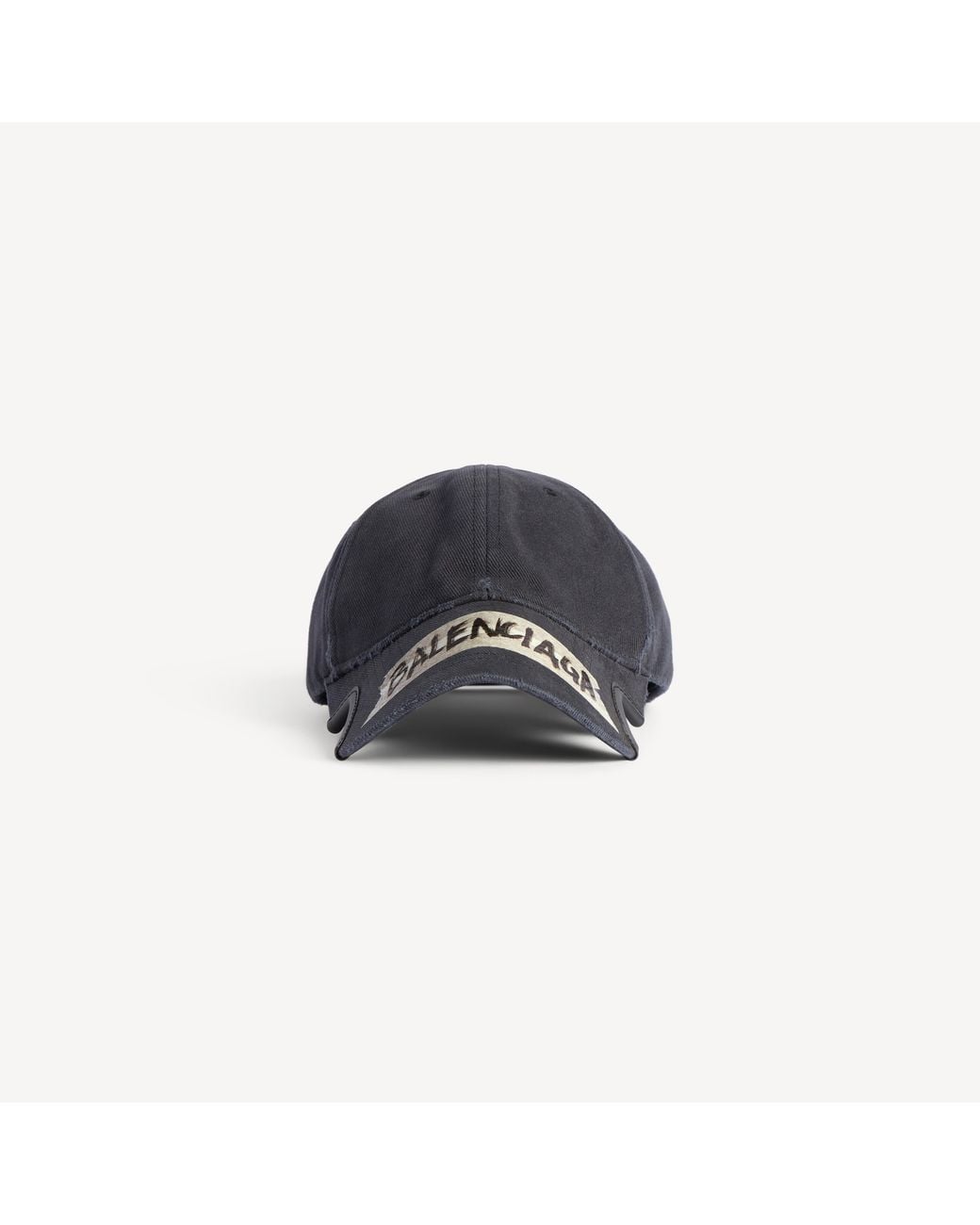 Balenciaga Black Masking Tape Distressed Baseball Cap for men