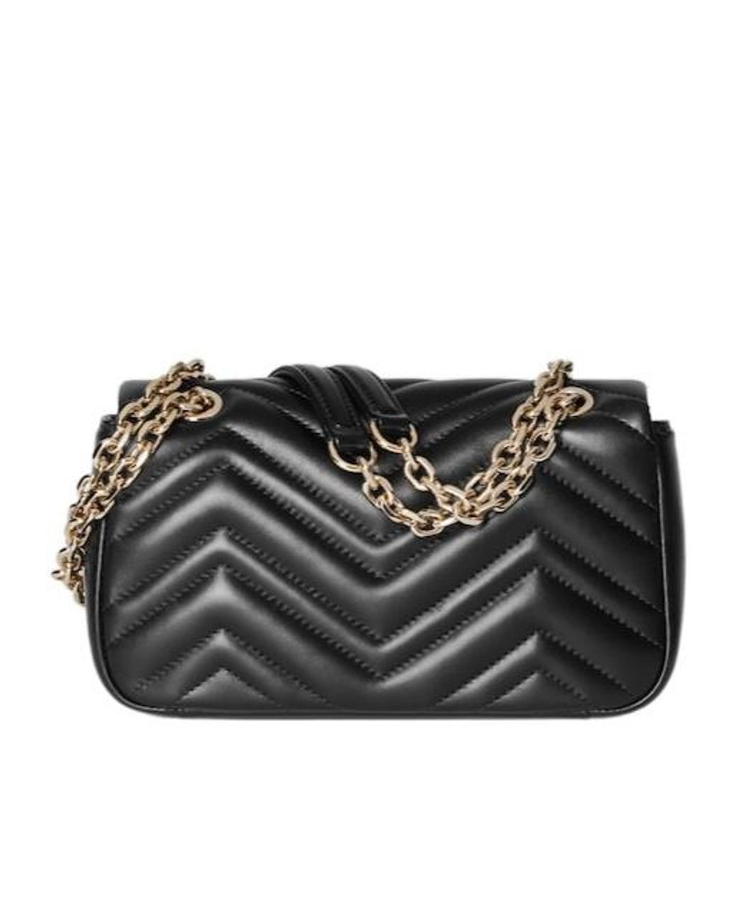 Gucci Black Gg Marmont Small Shoulder Bag