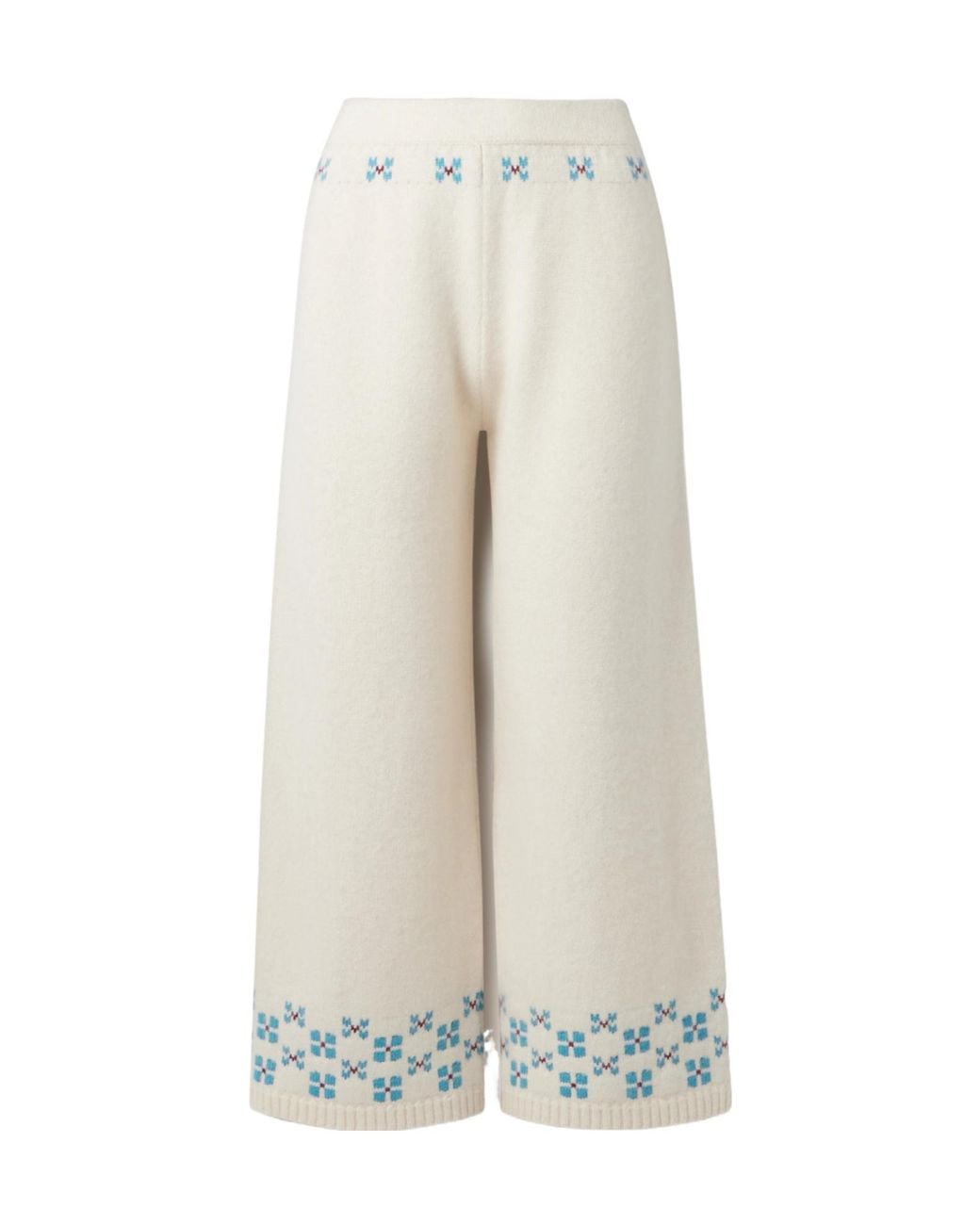 Calle Del Mar White Wide-Leg Casual Pants