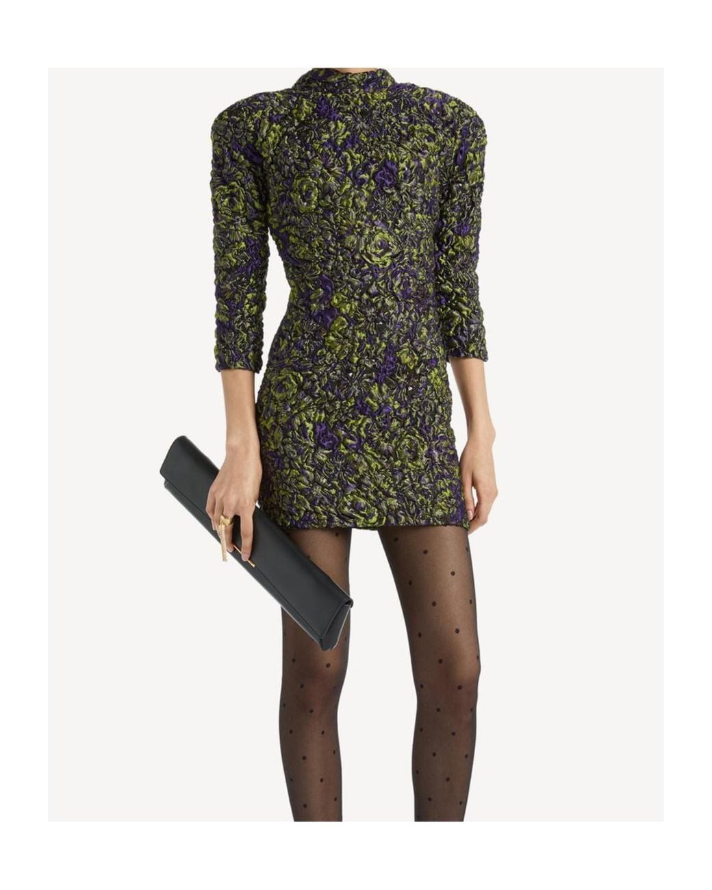 Balmain Black Bubble-Patterned Jacquard Mini Dress