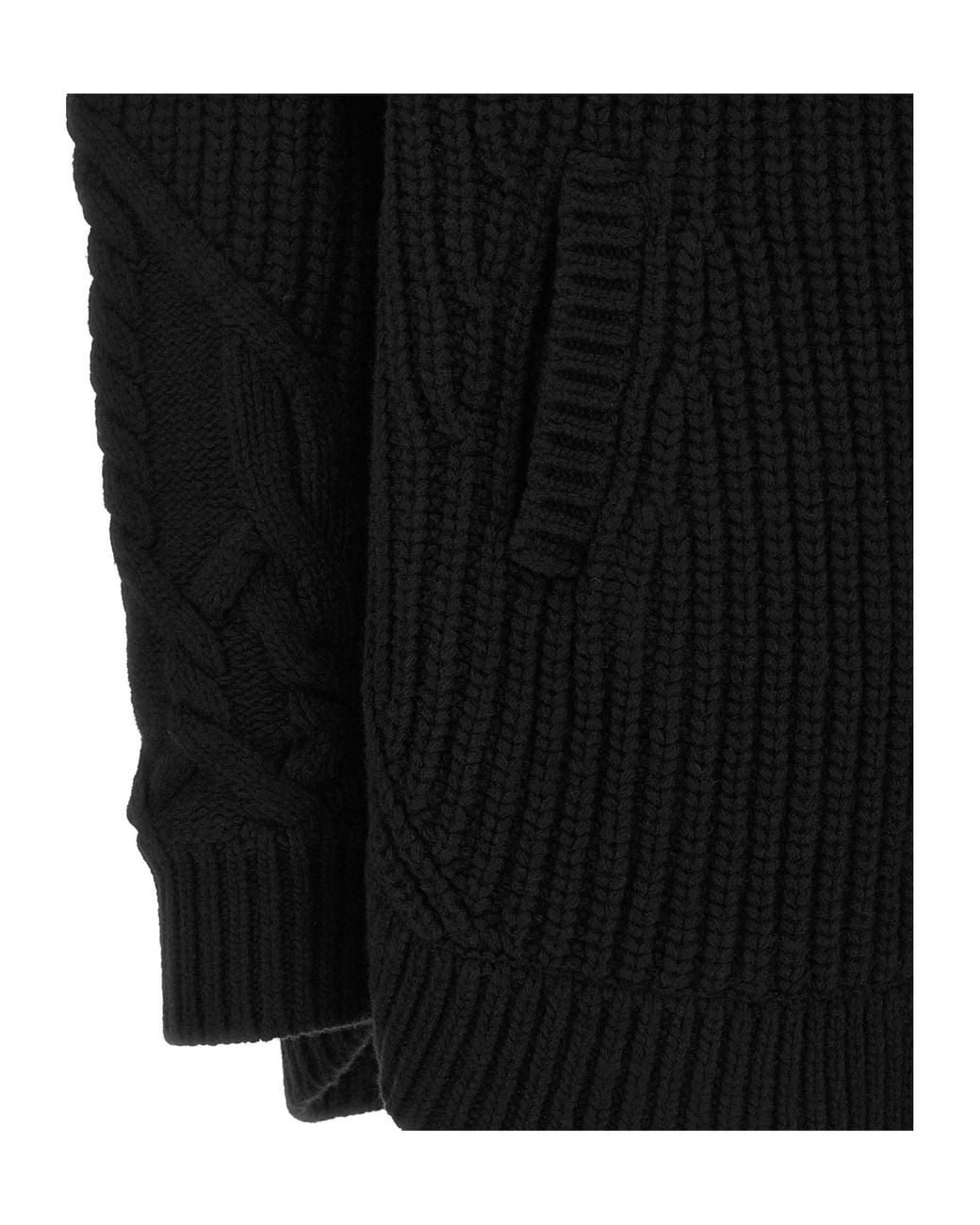 Herno Black Maglia High Neck Zip Cardigan
