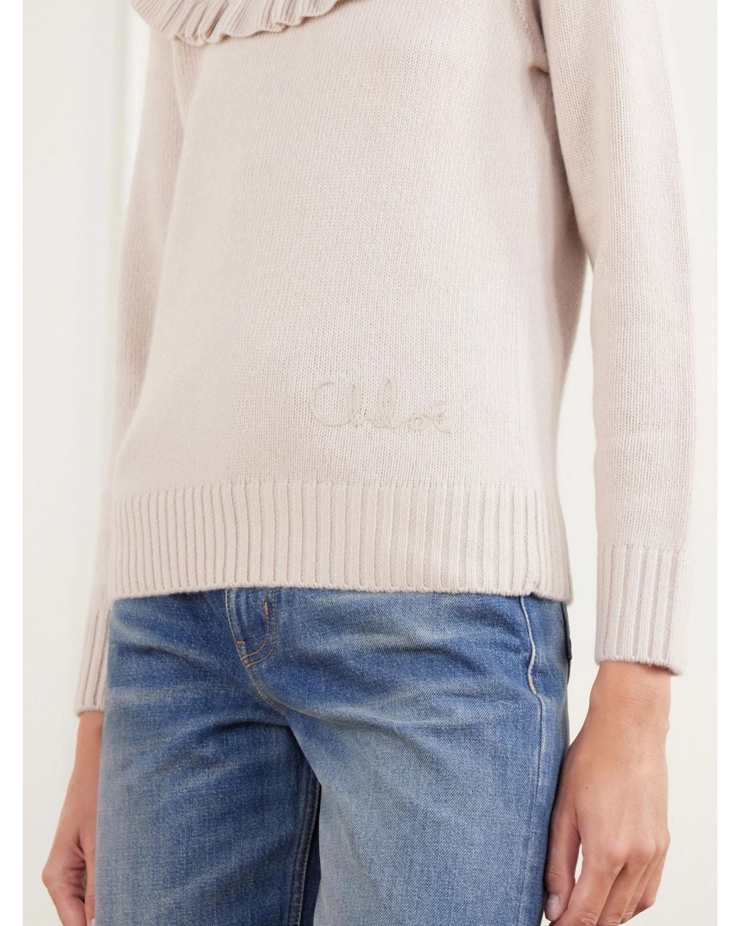 Chloé Natural Long-Sleeved Sweater