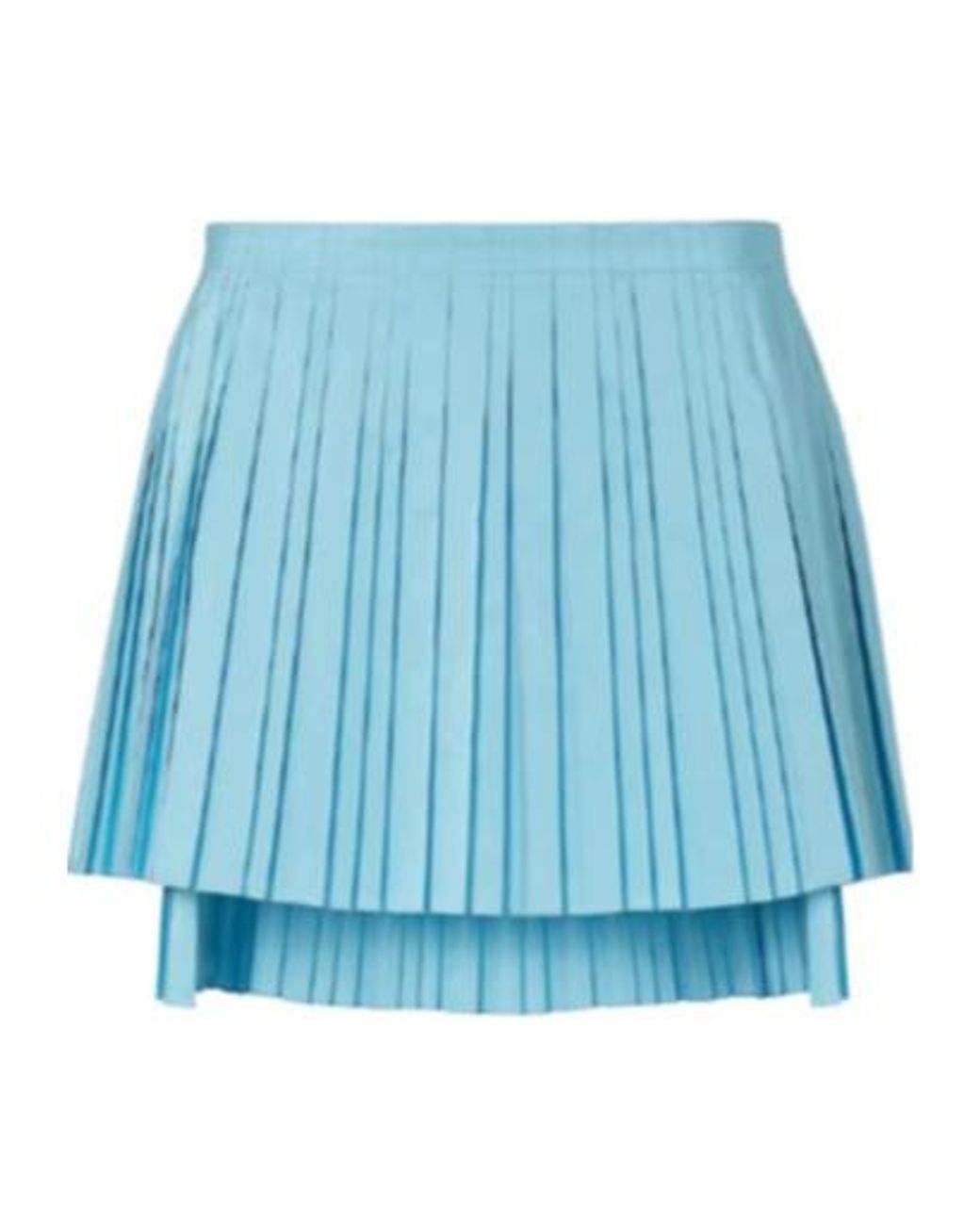 Fendi Blue Layered-Hem Pleated Mini Skirt