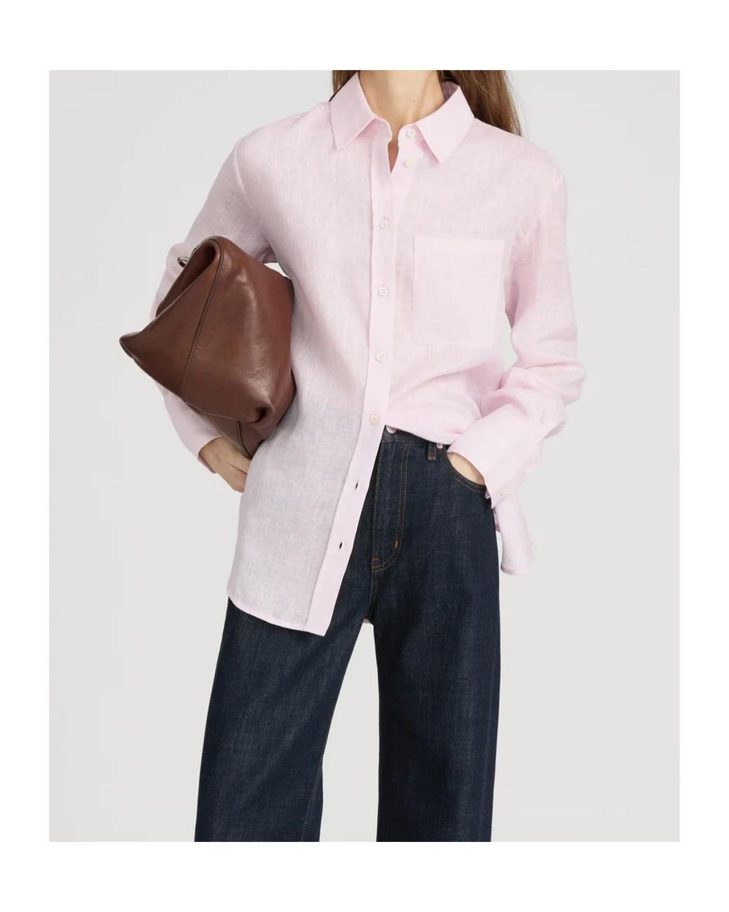 FRAME Pink The Linen Boy Shirt