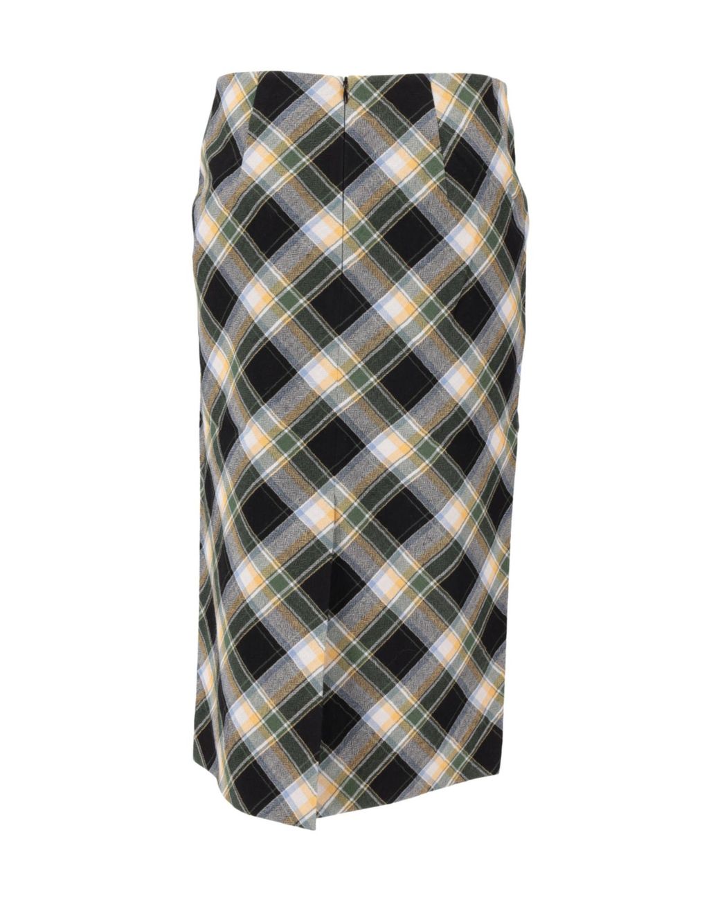 ShuShu/Tong Gray Back-Slit Midi Skirt