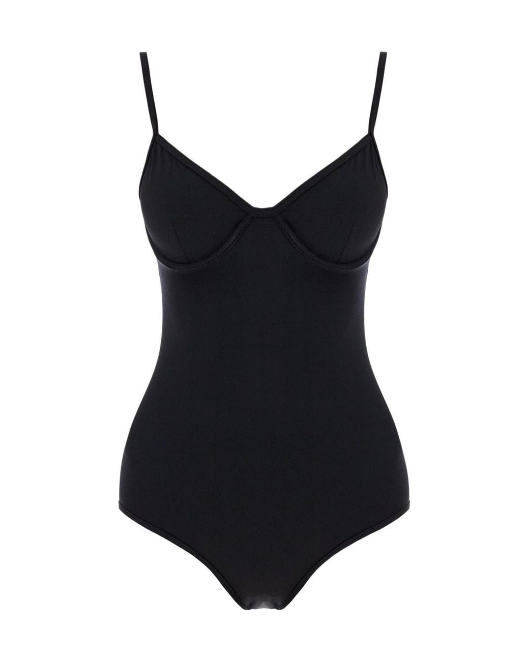 Totême Black Underwire Half-Cup Swimsuit