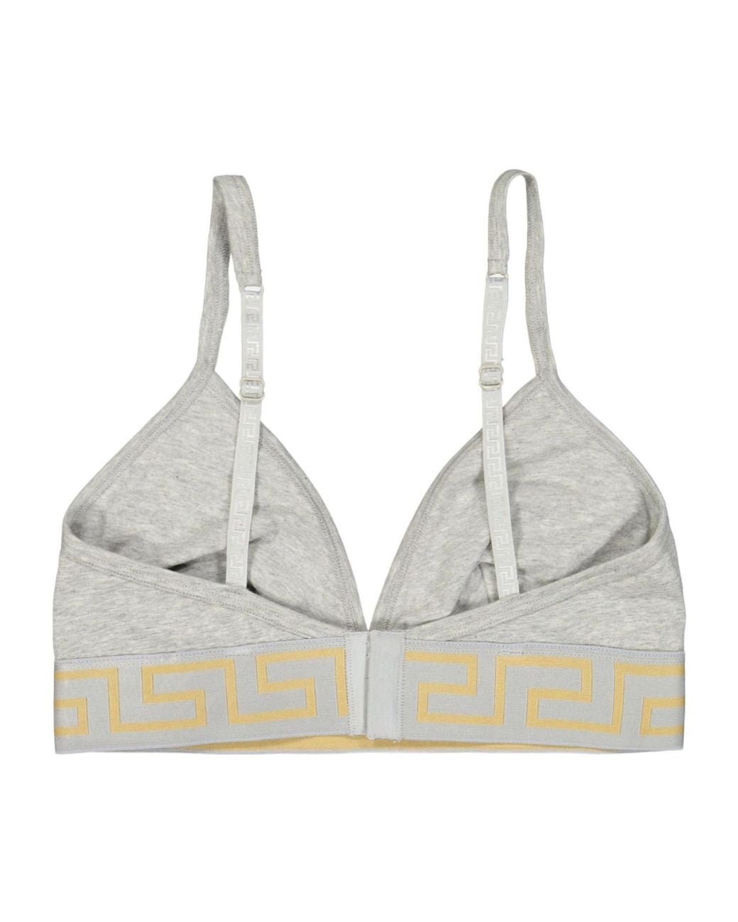 Versace Gray Logo Bra