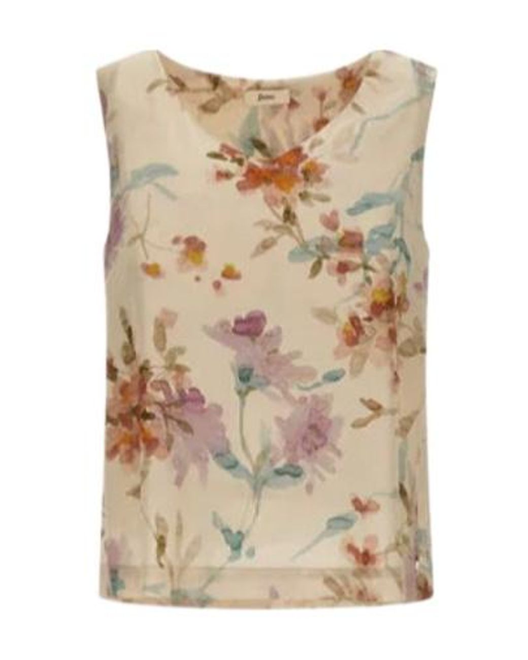 Herno Natural Floral Printed Sleeveless Top