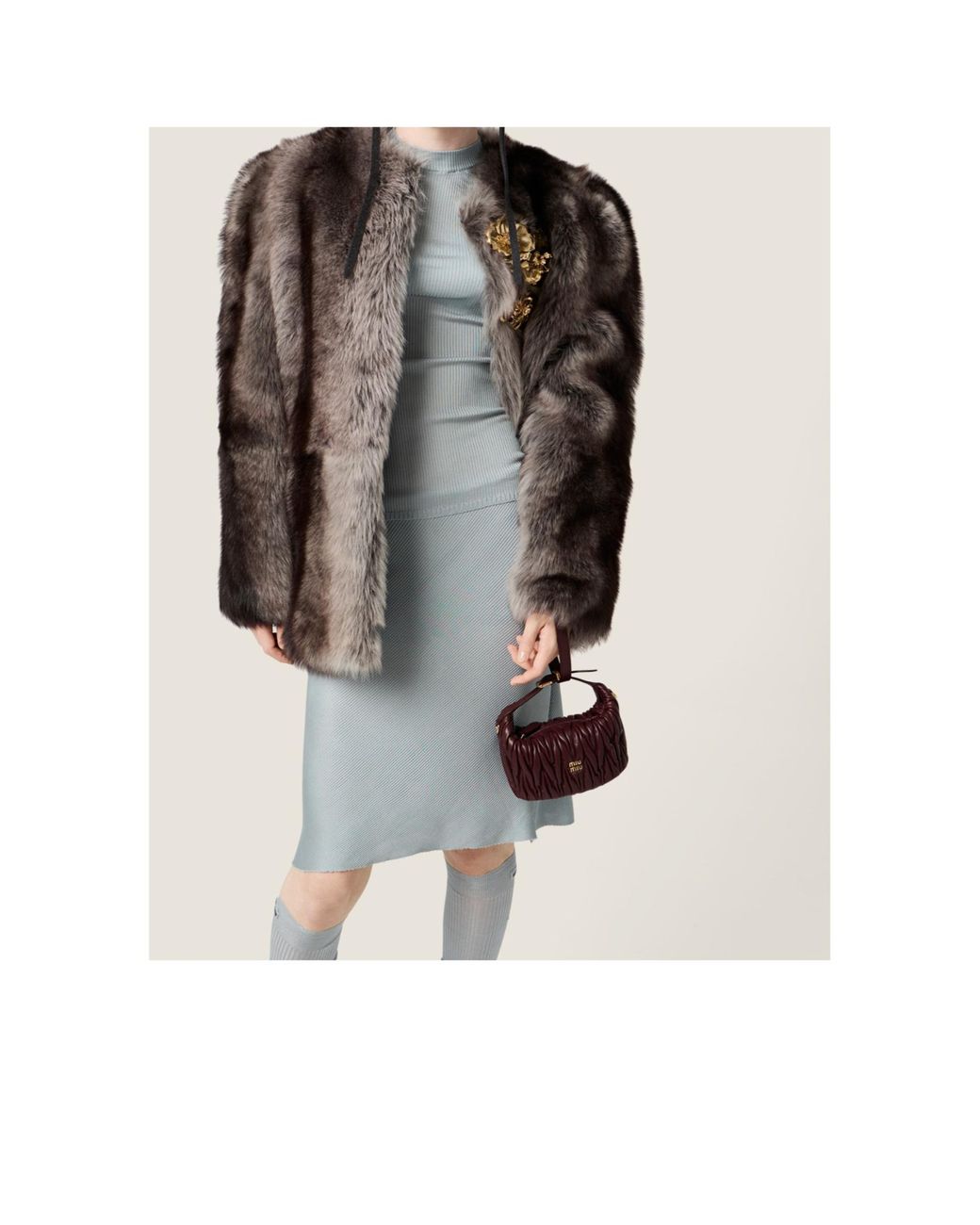Miu Miu Purple Matelassé Nappa Leather Clutch