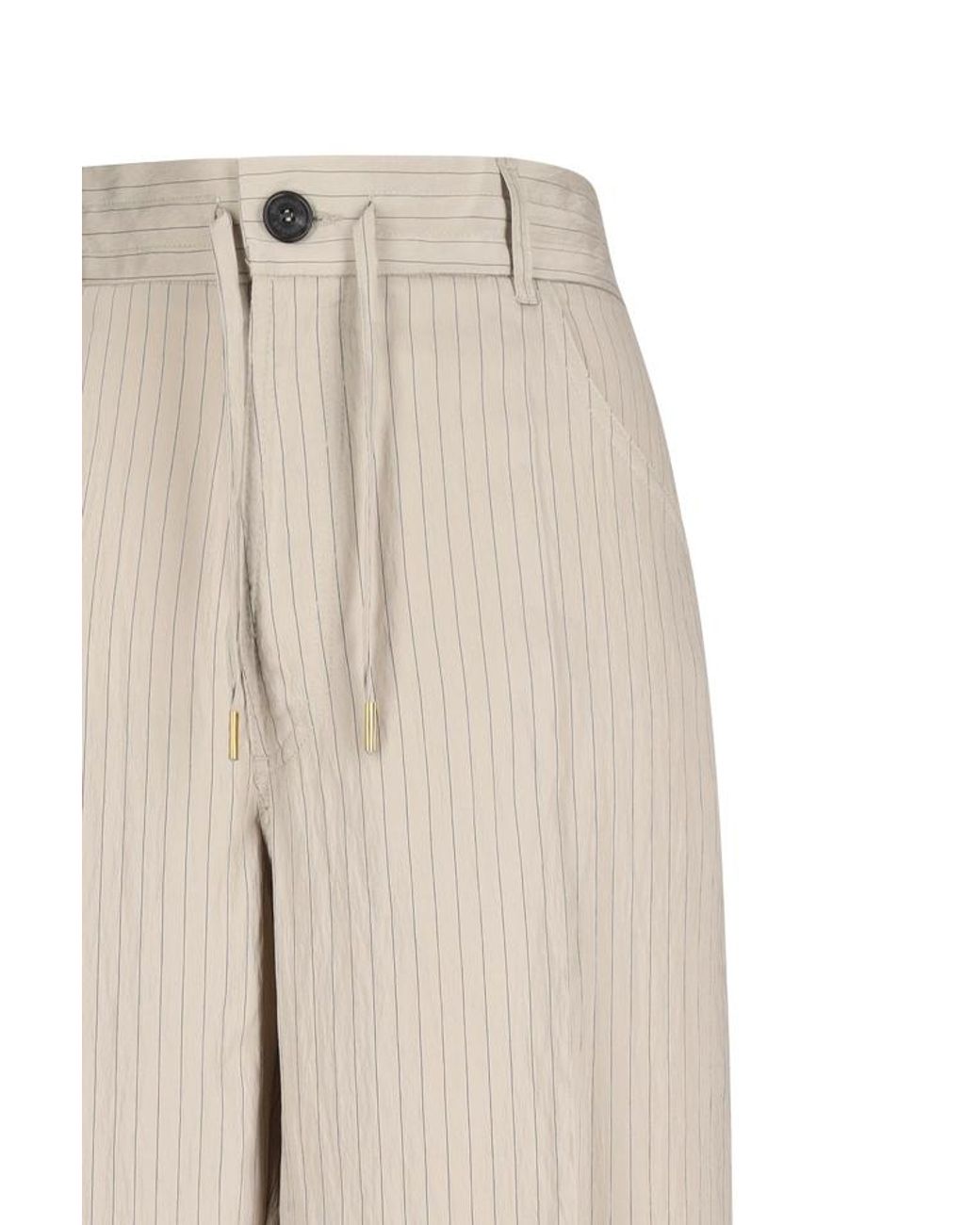 DARKPARK White Iris Striped Paper Bag Pants
