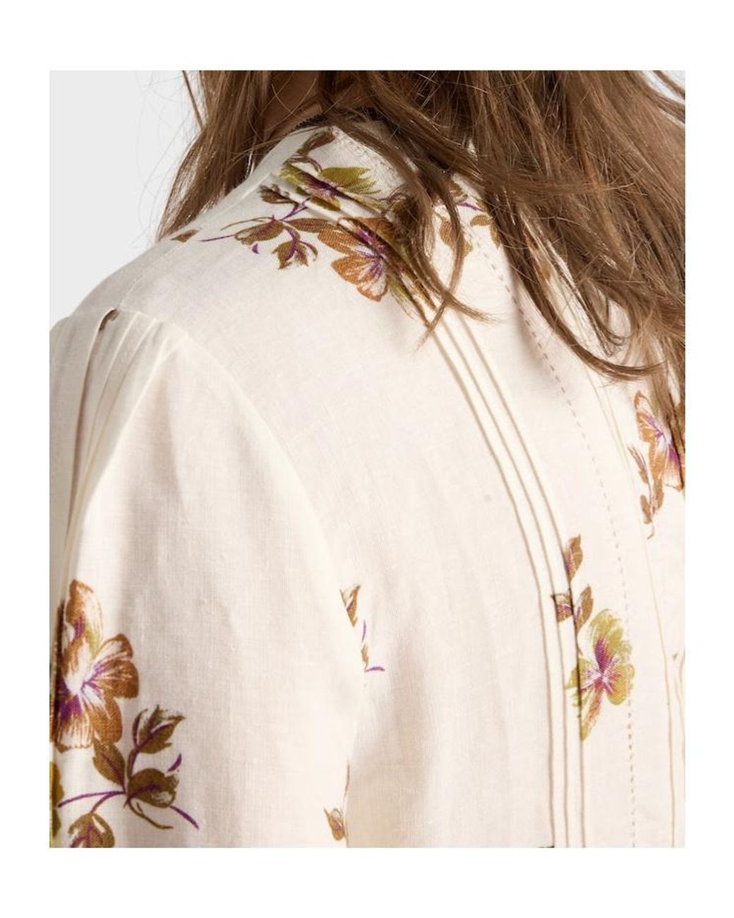 Prada Natural Long Printed Linen Dress