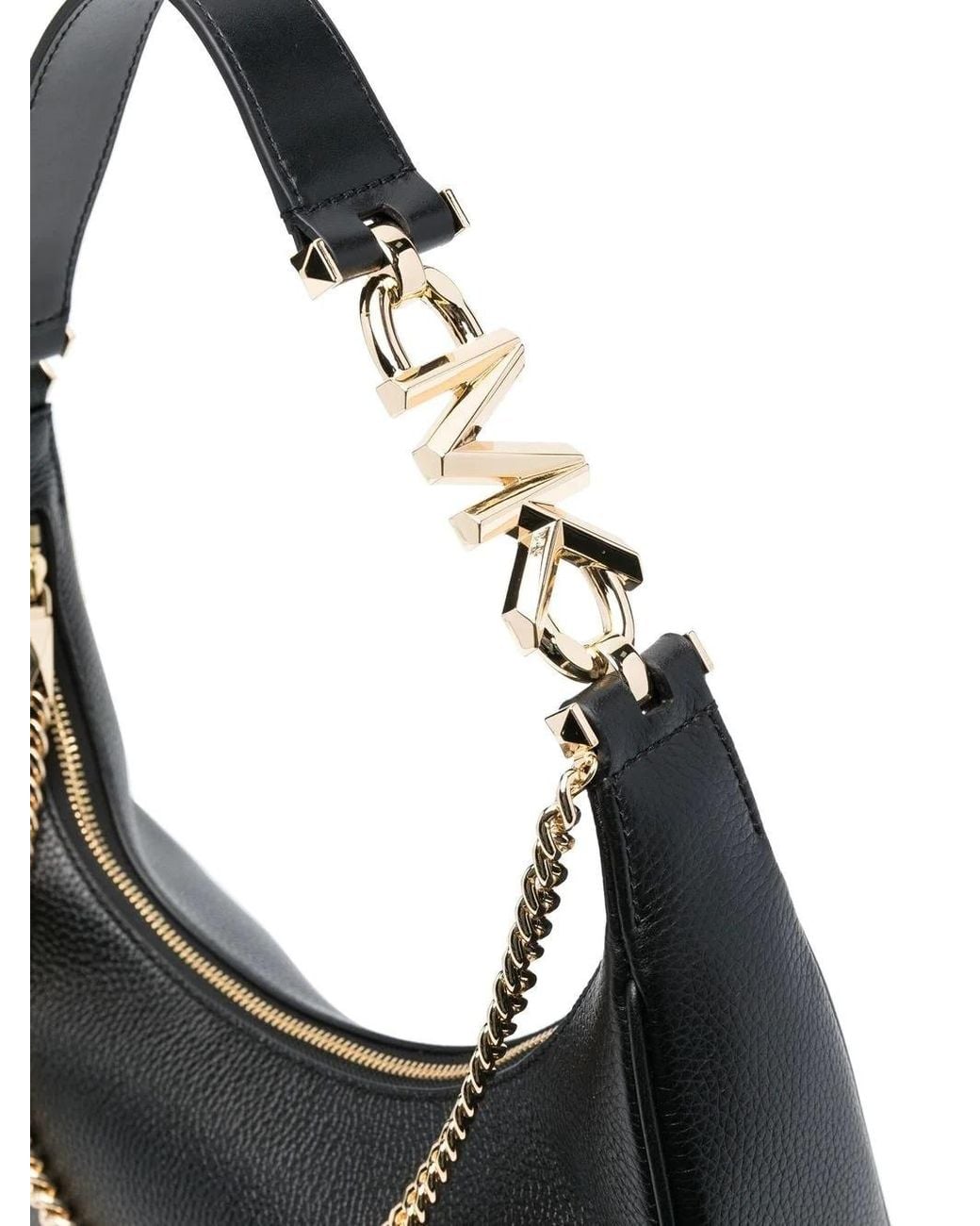 Michael Kors Black Michael Piper Chain Detailed Large Shoulder Bag