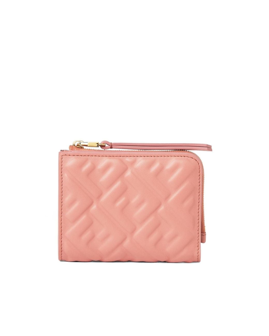 Fendi Pink Ff Embossed Slim Baguette Wallet