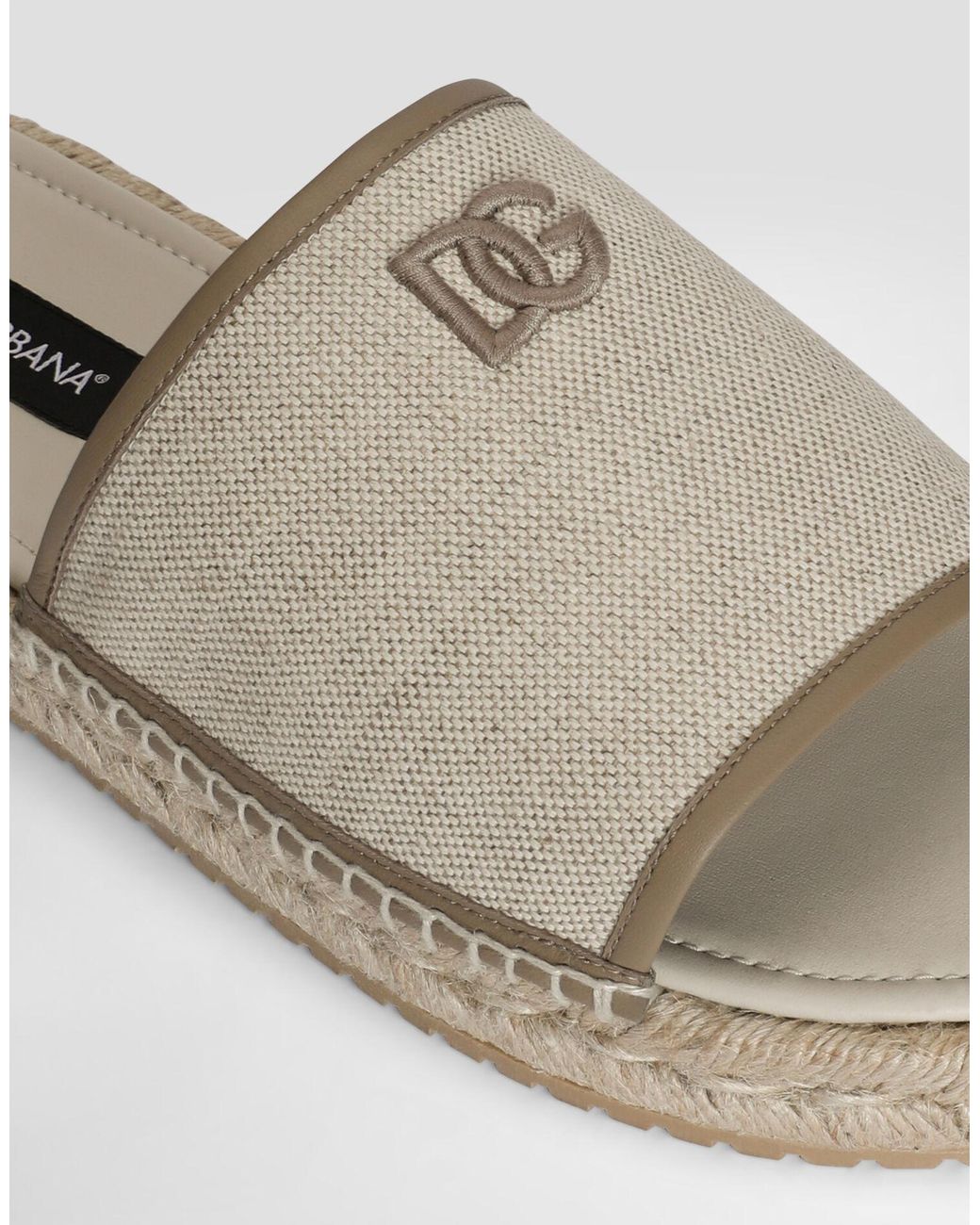 Dolce & Gabbana White Logo Strap Slide Sandals for men