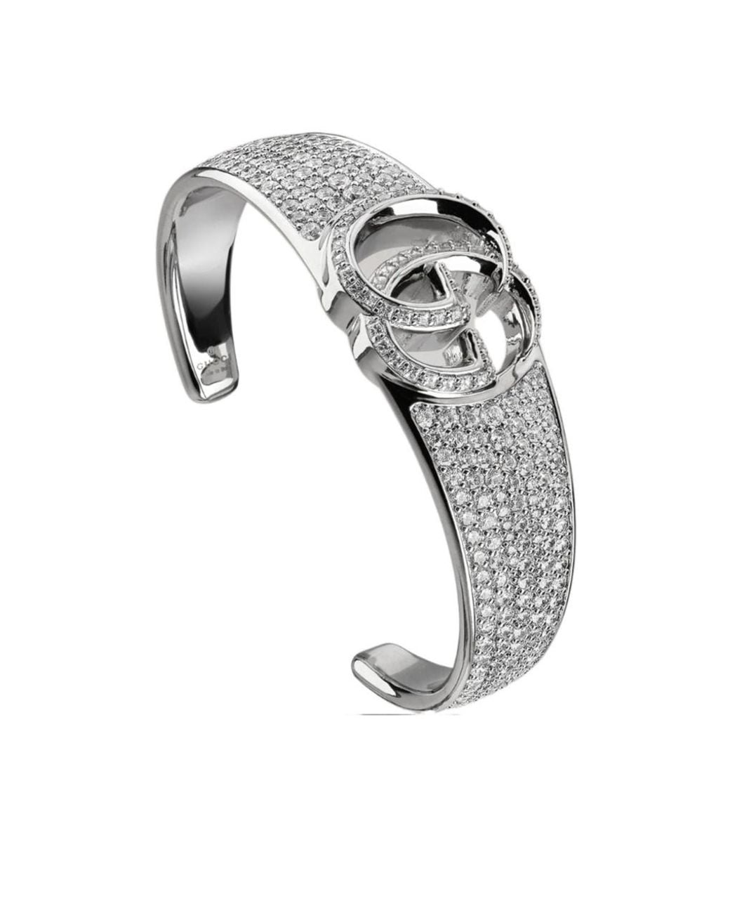 Gucci Gray Gg Marmont Crystal Cuff Bracelet