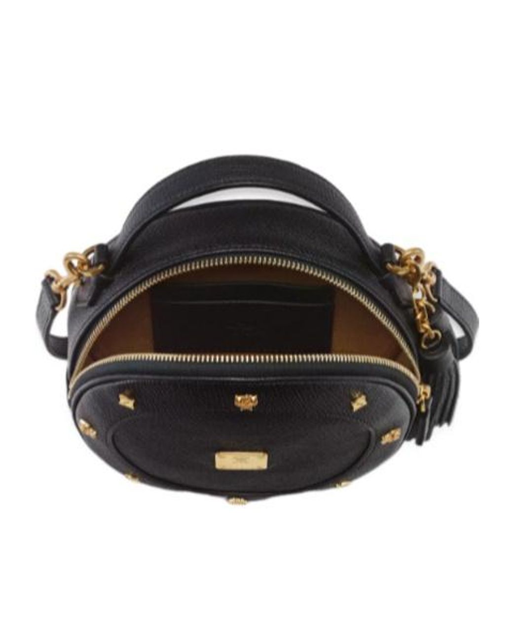 MCM Black Pina Studded Shoulder Bag
