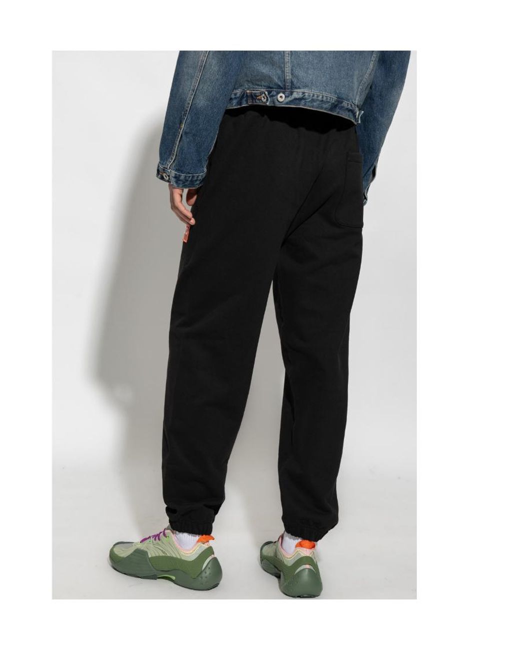 KENZO Black Logo Patch Sweatpants for men