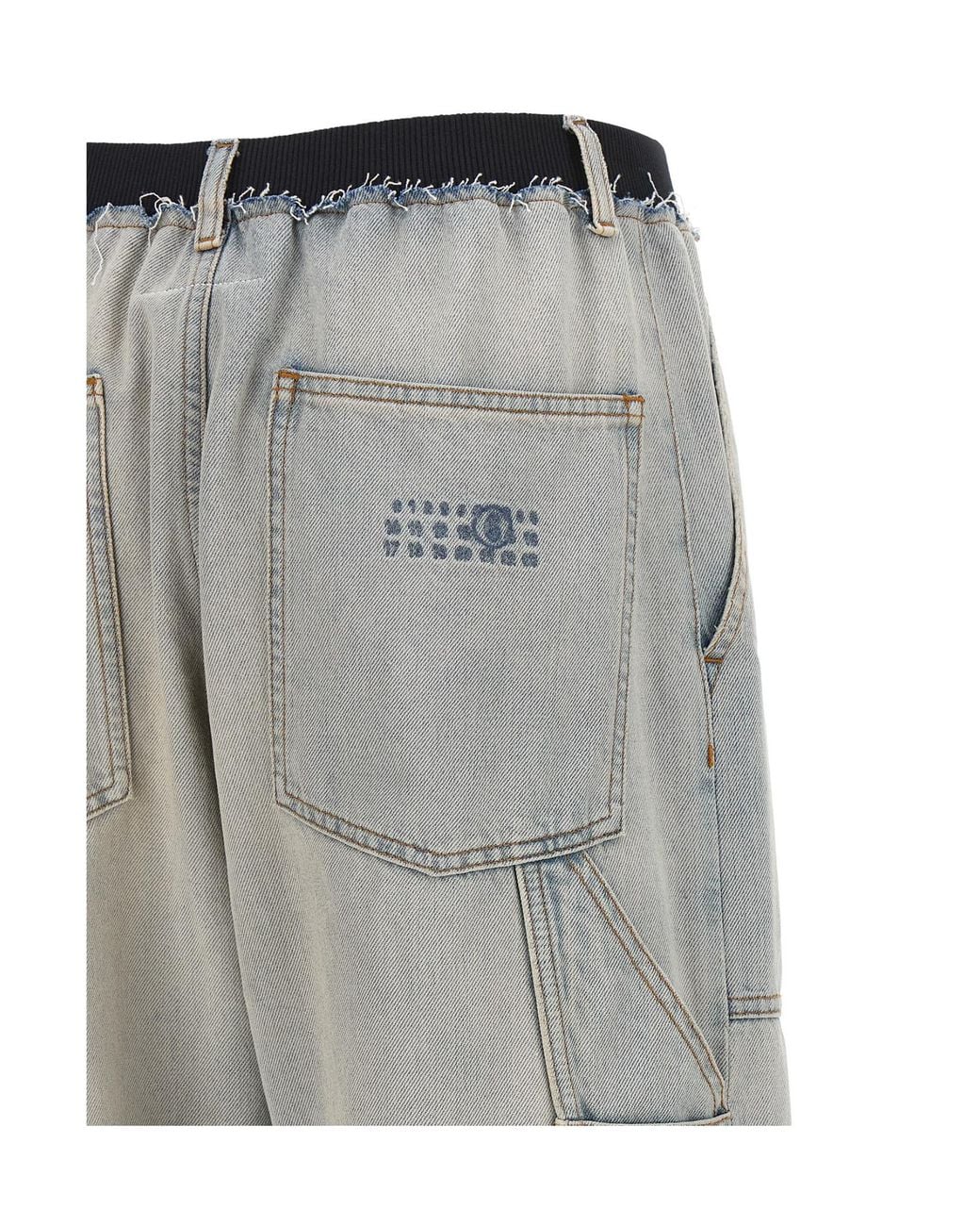 MM6 by Maison Margiela Blue Numeric Signature Wide Jeans