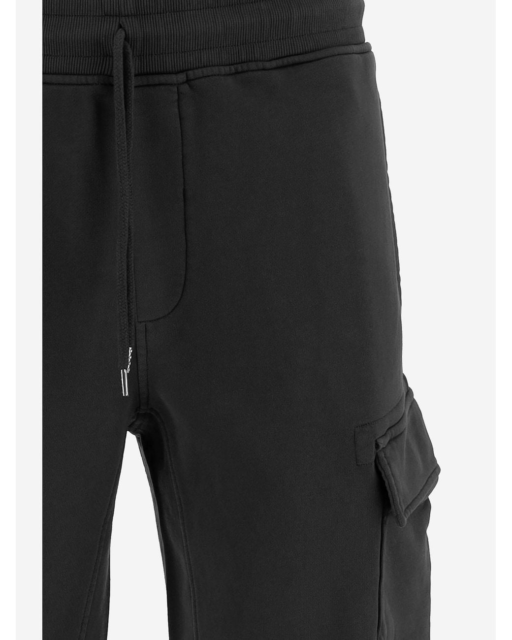 C P Company Black Drawstring Cargo Track Shorts for men