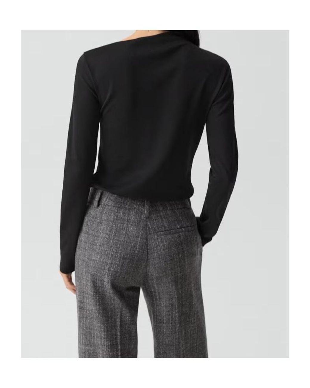 Theory Black Jersey Twist Neck Top