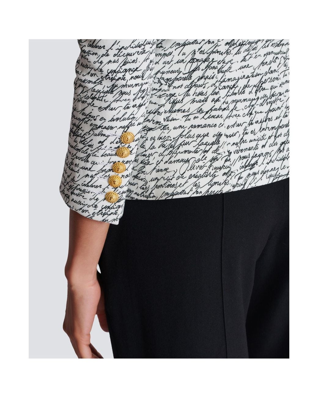 Balmain Blue Love Letter Buttoned Tailored Jacket