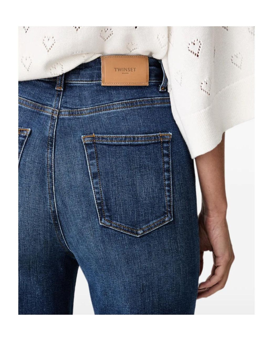 Twinset Blue High-Rise Wide-Leg Jeans
