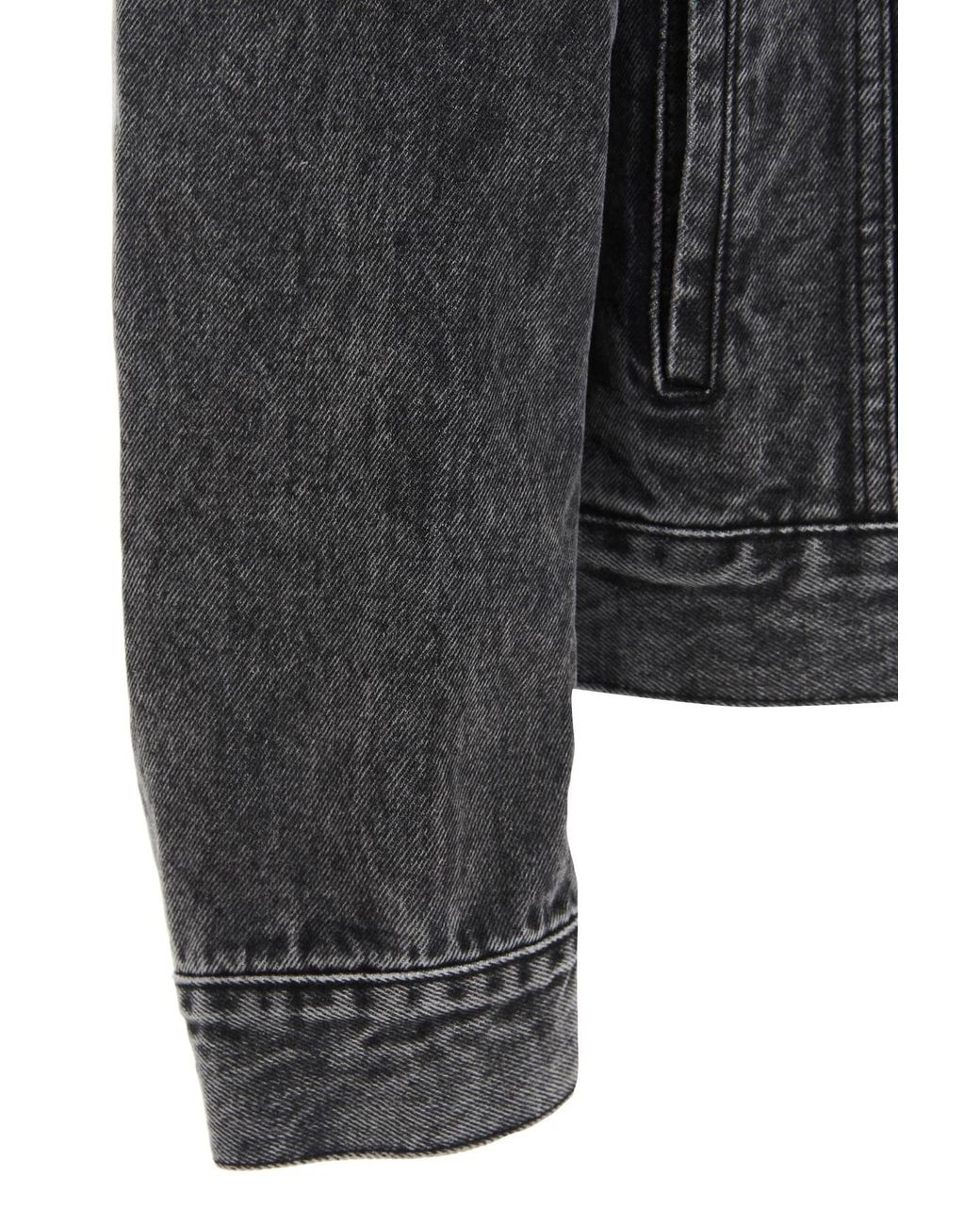 we11done Blue Logo Patch Faded Denim Jacket for men