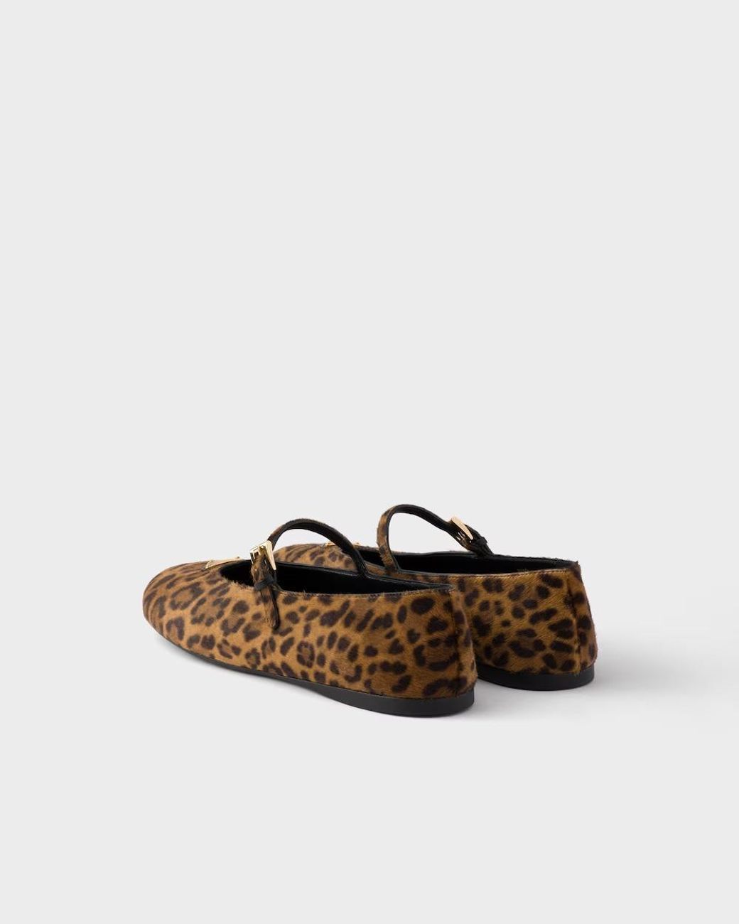 Prada Brown Printed Leather Ballerinas