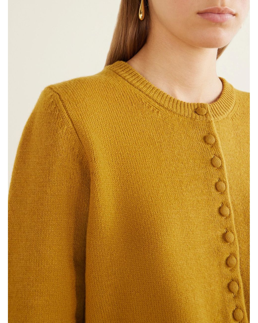 TOVE Yellow Wool And Cashmere-Blend Cardigan