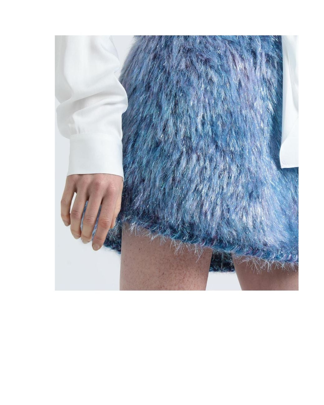 Dolce & Gabbana Blue Multi-Colored Plush Umbrella Skirt