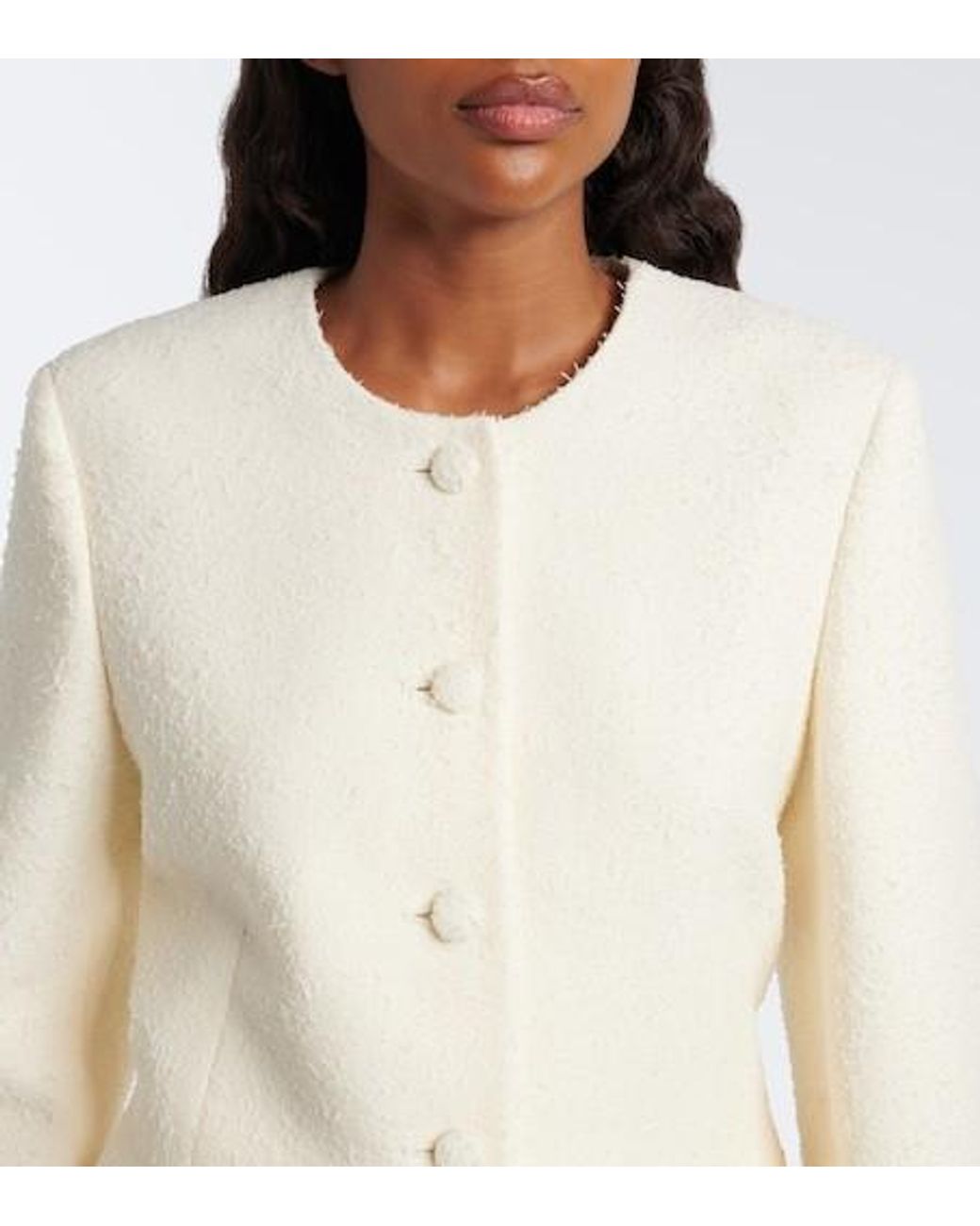 Rohe White Wool Bouclé Jacket
