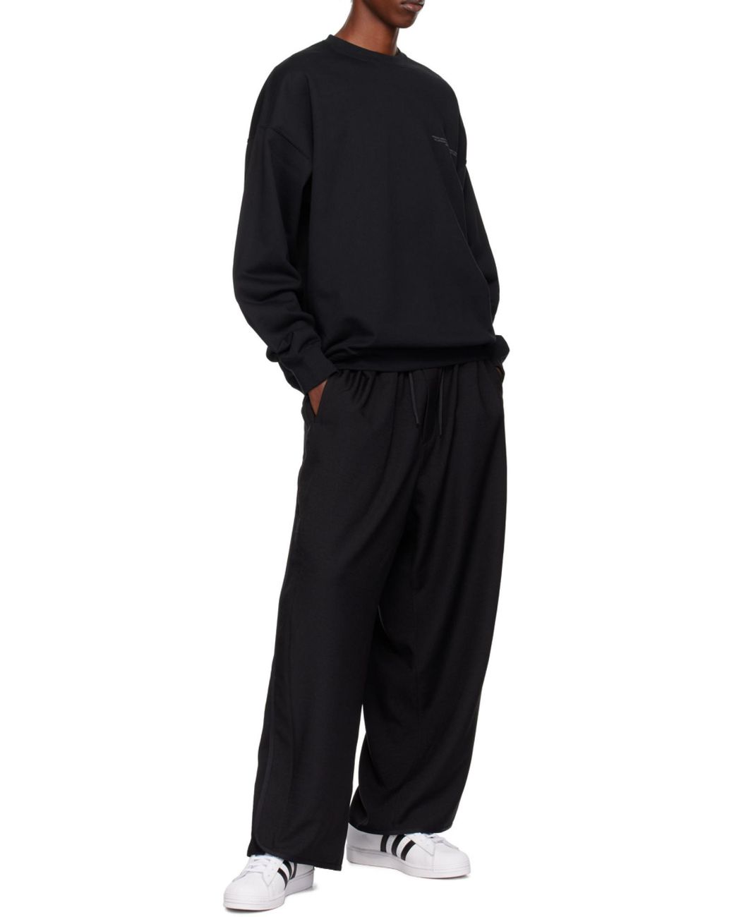Y-3 Black Logo Printed Crewneck Sweatshirt for men