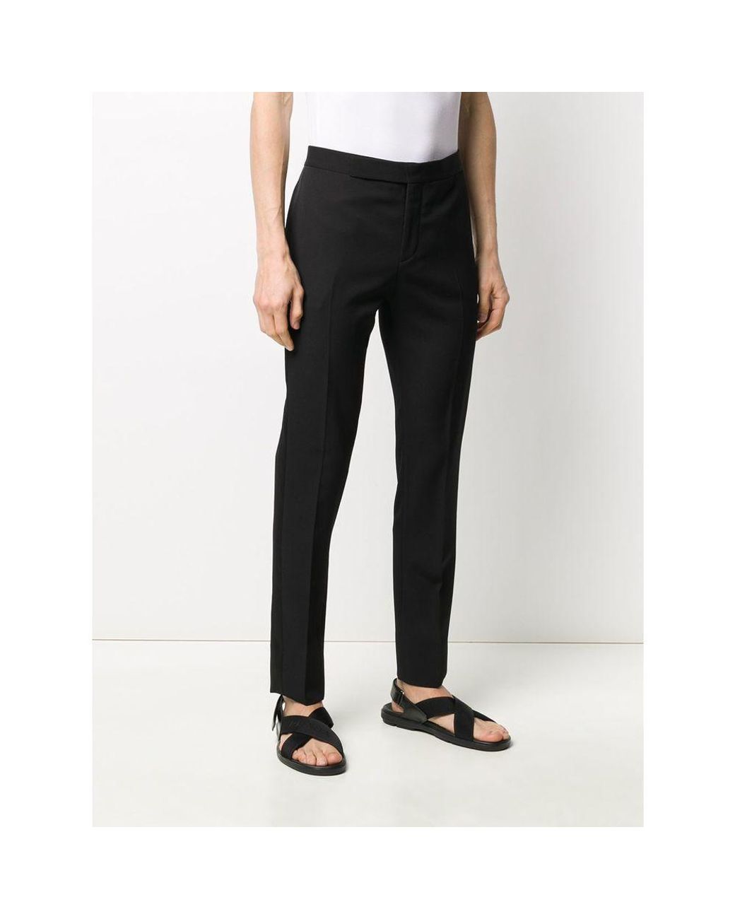 Saint Laurent Black Slim-Fit Tailored Trousers for men