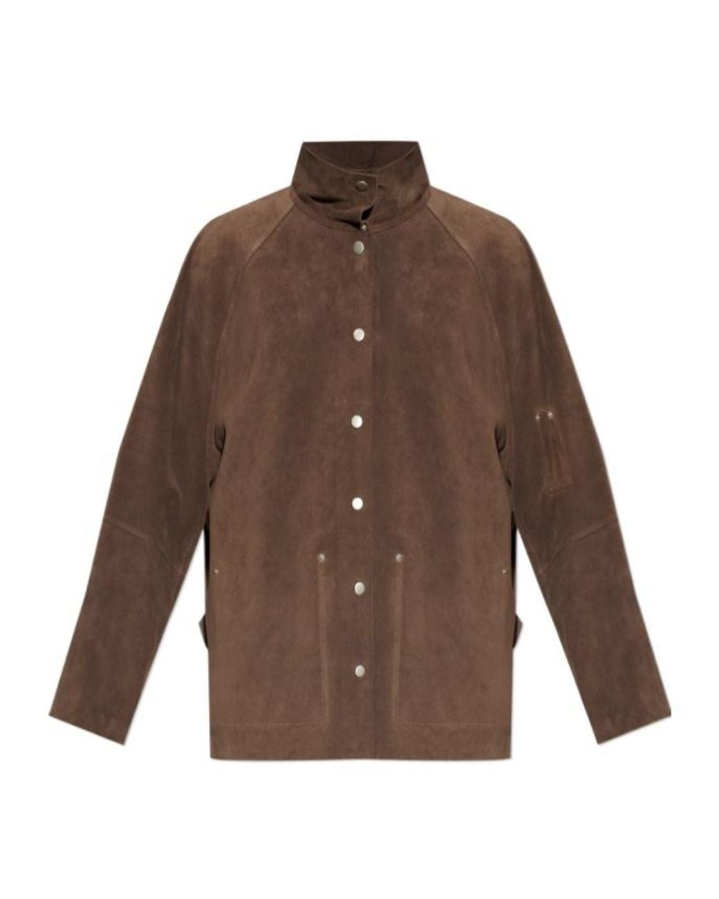 Studio Nicholson Brown Long-Sleeved Leather Jacket