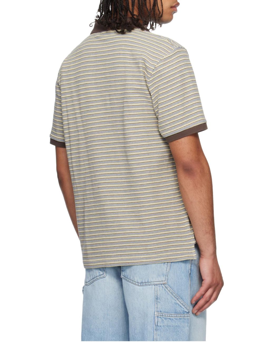 Carhartt White Dion Stripe Polo Shirt for men