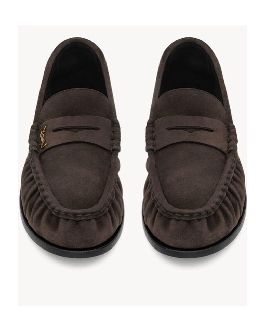Saint Laurent Brown Le Loafer Penny Slippers for men