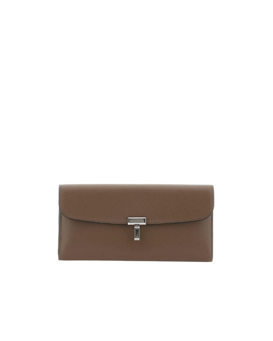Totême Brown T-Lock Leather Wallet
