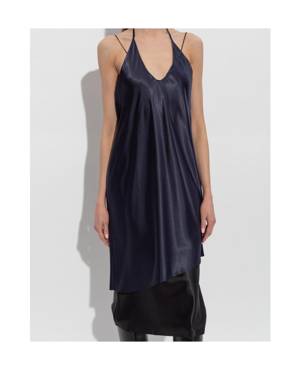 Vetements Blue Double Layered Spaghetti Strap Dress