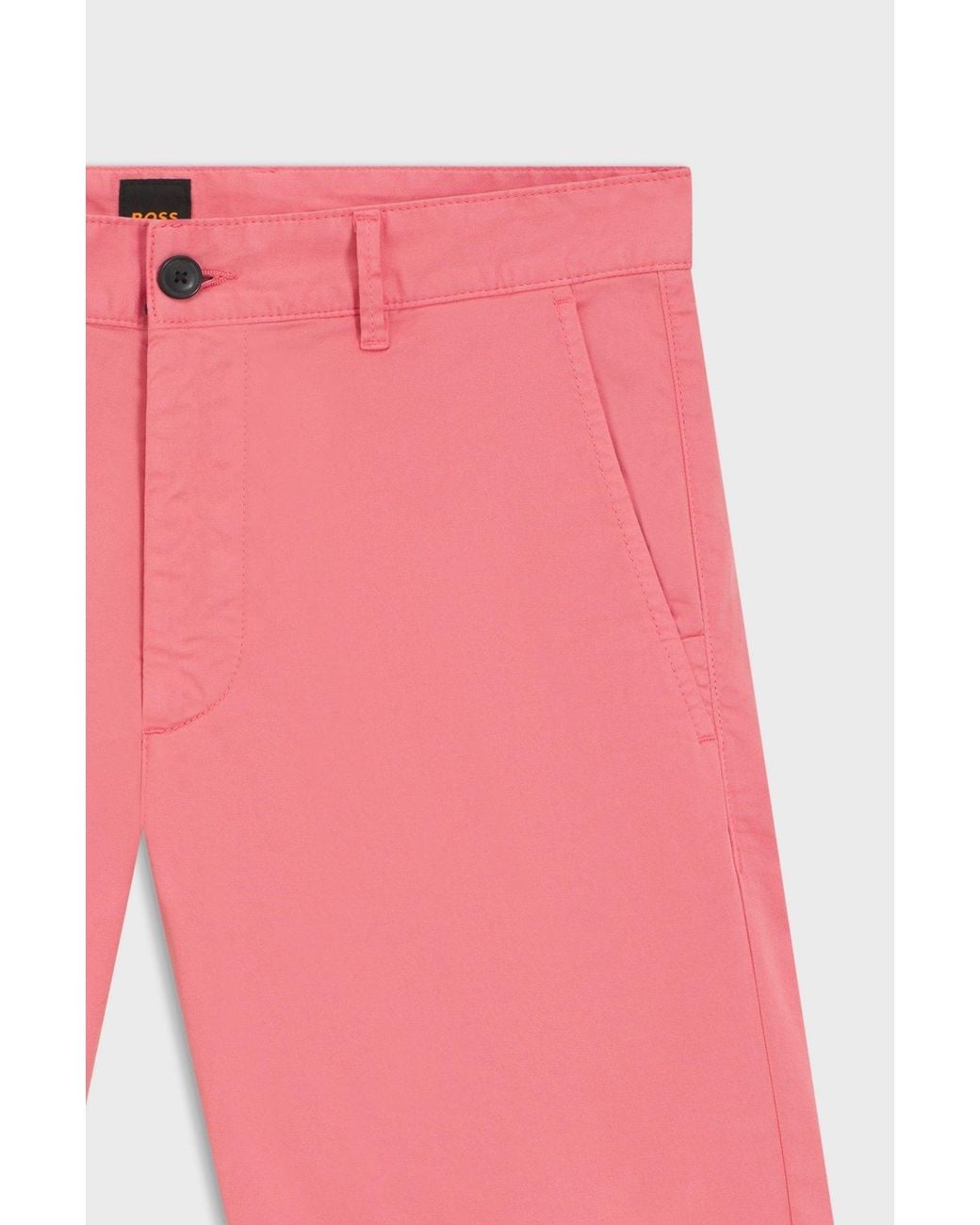Boss Pink Slim-Fit Chino Shorts for men