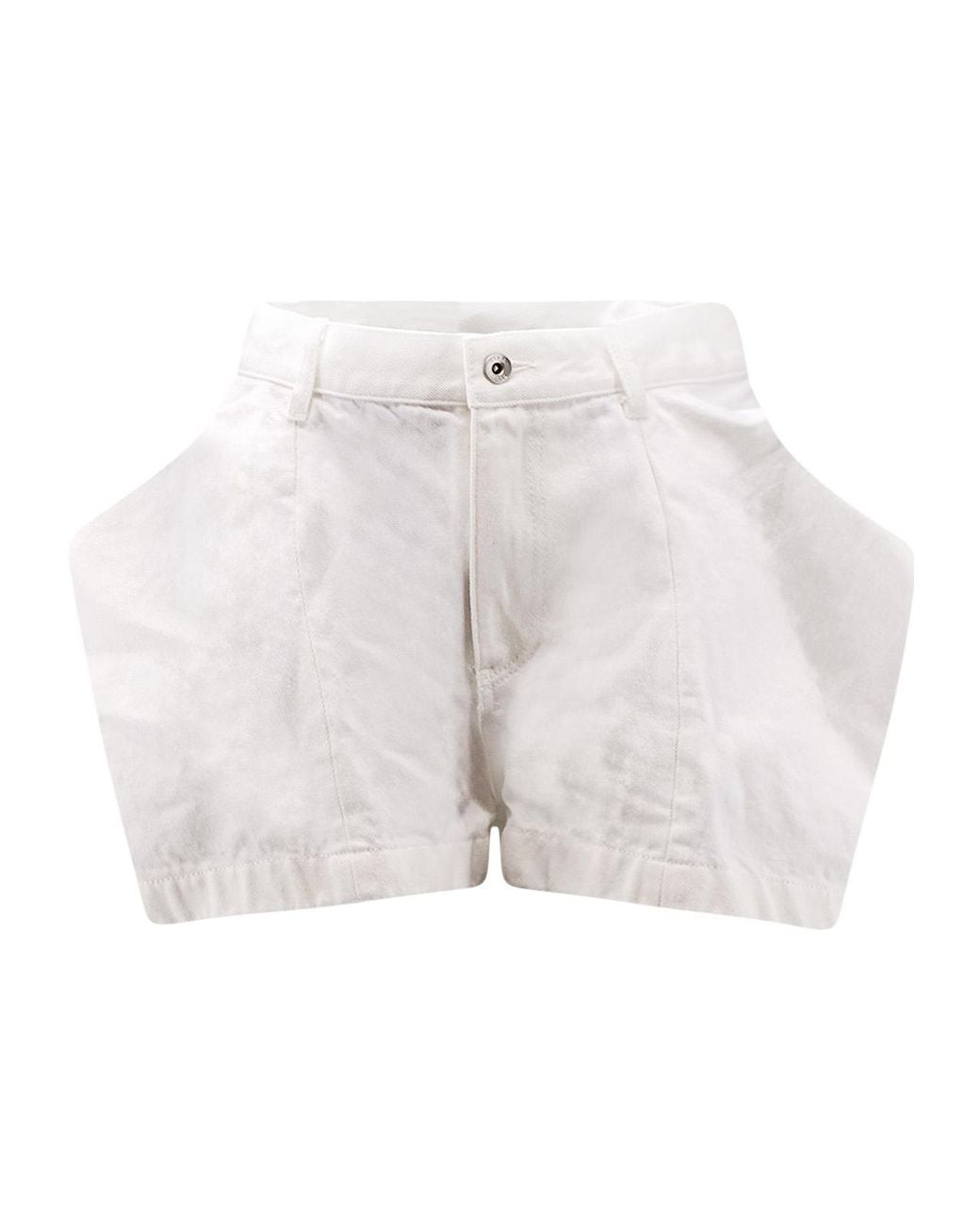 Sacai White Mid-Rise Denim Shorts