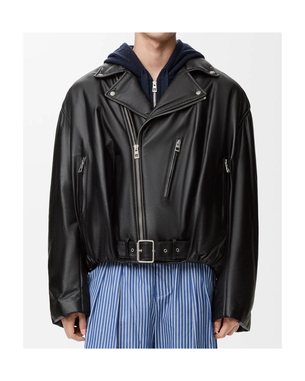 Loewe Black Zipped Belted Jacket for men