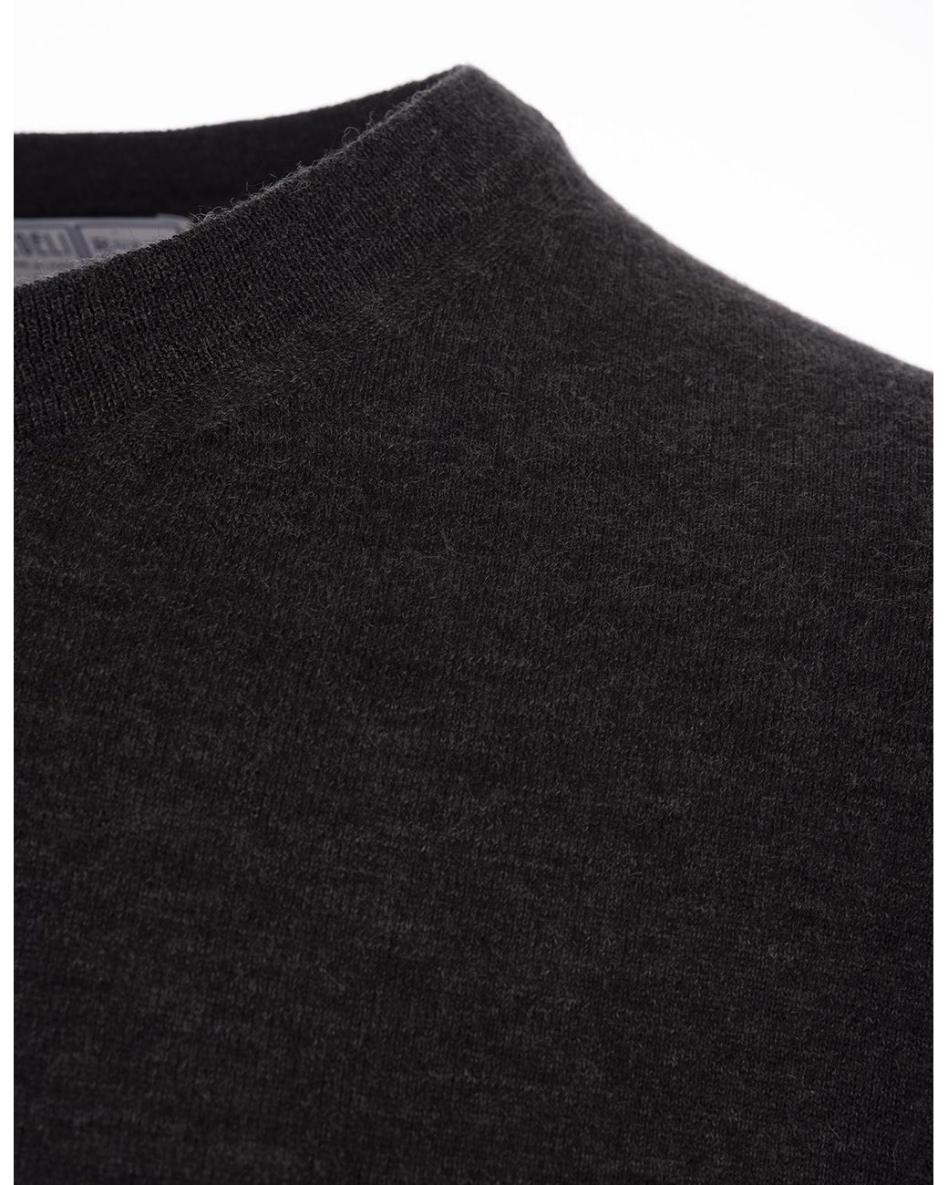 Fedeli Black Long-Sleeved Crewneck Jumper for men