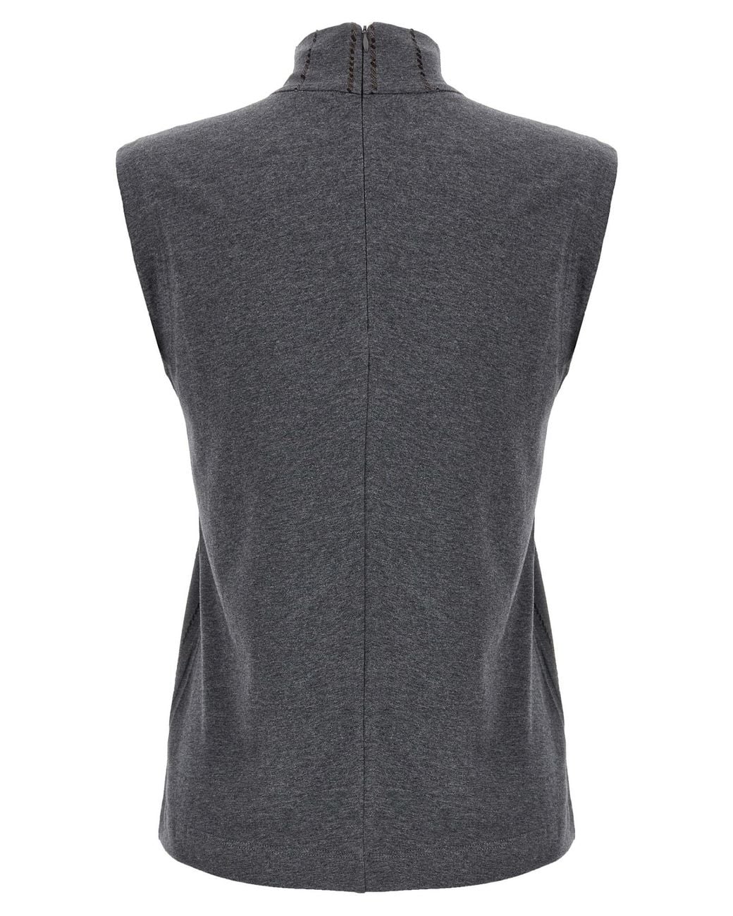 Brunello Cucinelli Gray Micro Sequin Top