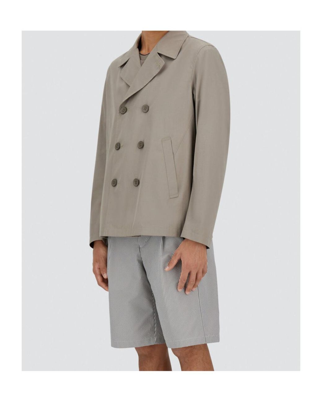 Herno Gray Double Breasted Long Sleeved Jacket for men