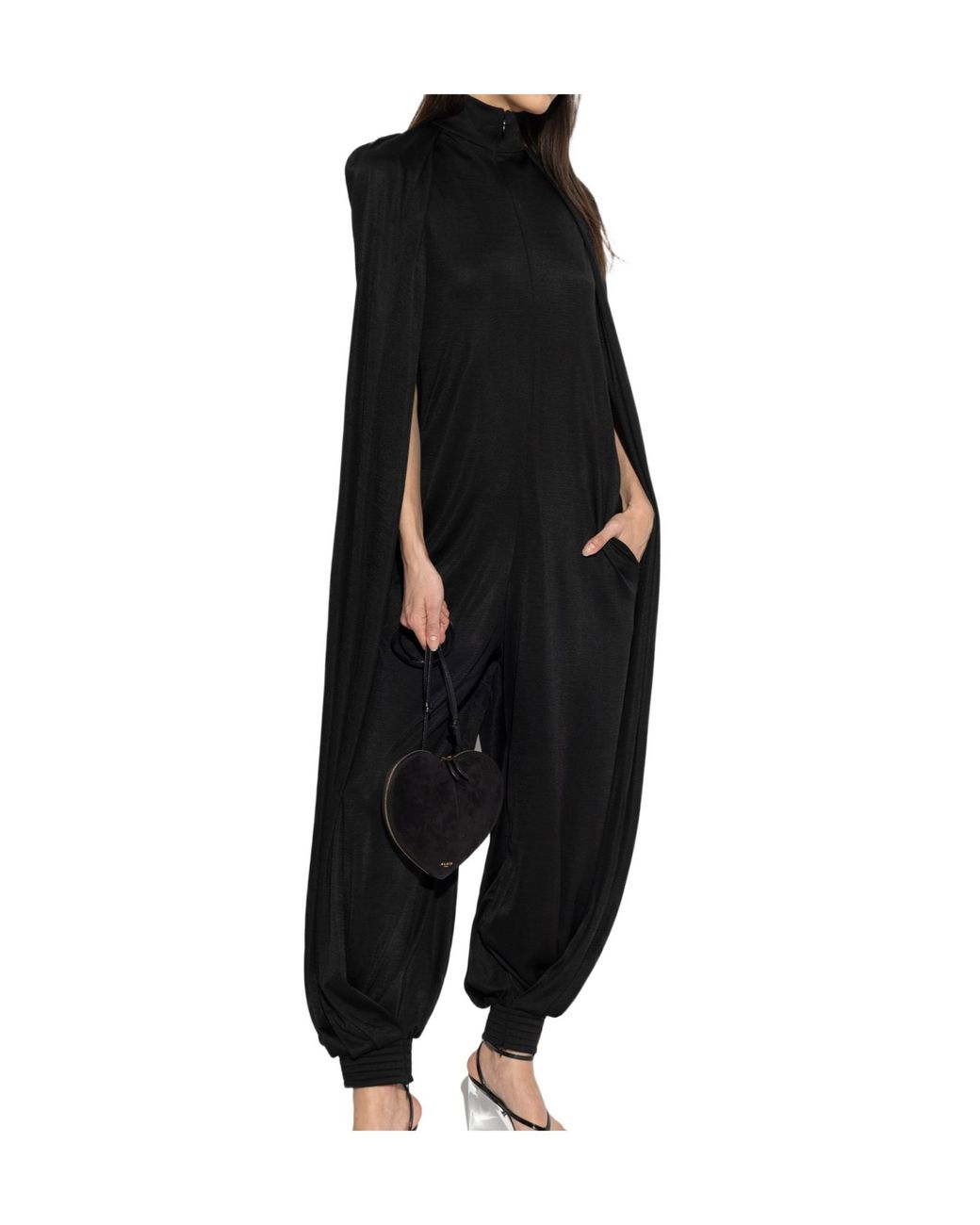 Alaïa Black Alaïa Draped Turtleneck Jumpsuit